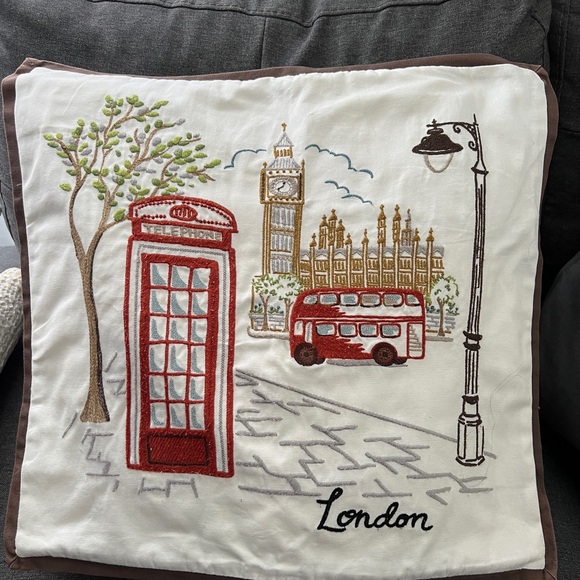 Pottery Barn Accents Pottery Barn London Embroidered Pillow Cover